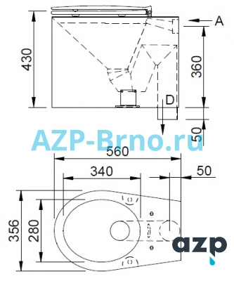 Нержавеющий напольный унитаз AUZ 02 AZP Brno Чехия (фото, схема) Нержавеющий напольный унитаз AUZ 02 AZP Brno Чехия (фото, схема)