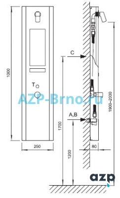 Душевая панель с пьезо кнопкой SA 2 AZP Brno Чехия (фото, схема) Душевая панель с пьезо кнопкой SA 2 AZP Brno Чехия (фото, схема)